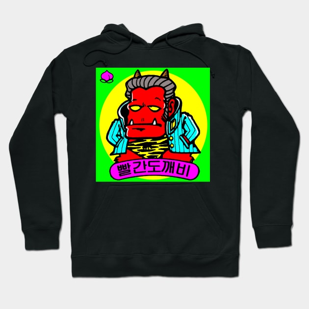 Oni Gashi Ma - Korean Bikkuriman Sticker Hoodie by retroworldkorea